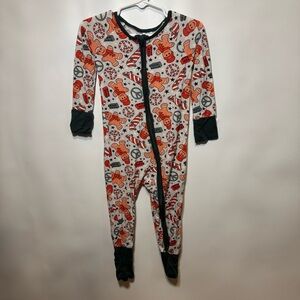 18-24M Gingerbread Bamboo Sleeper Convertible Footie Pajamas Holiday Kidcore